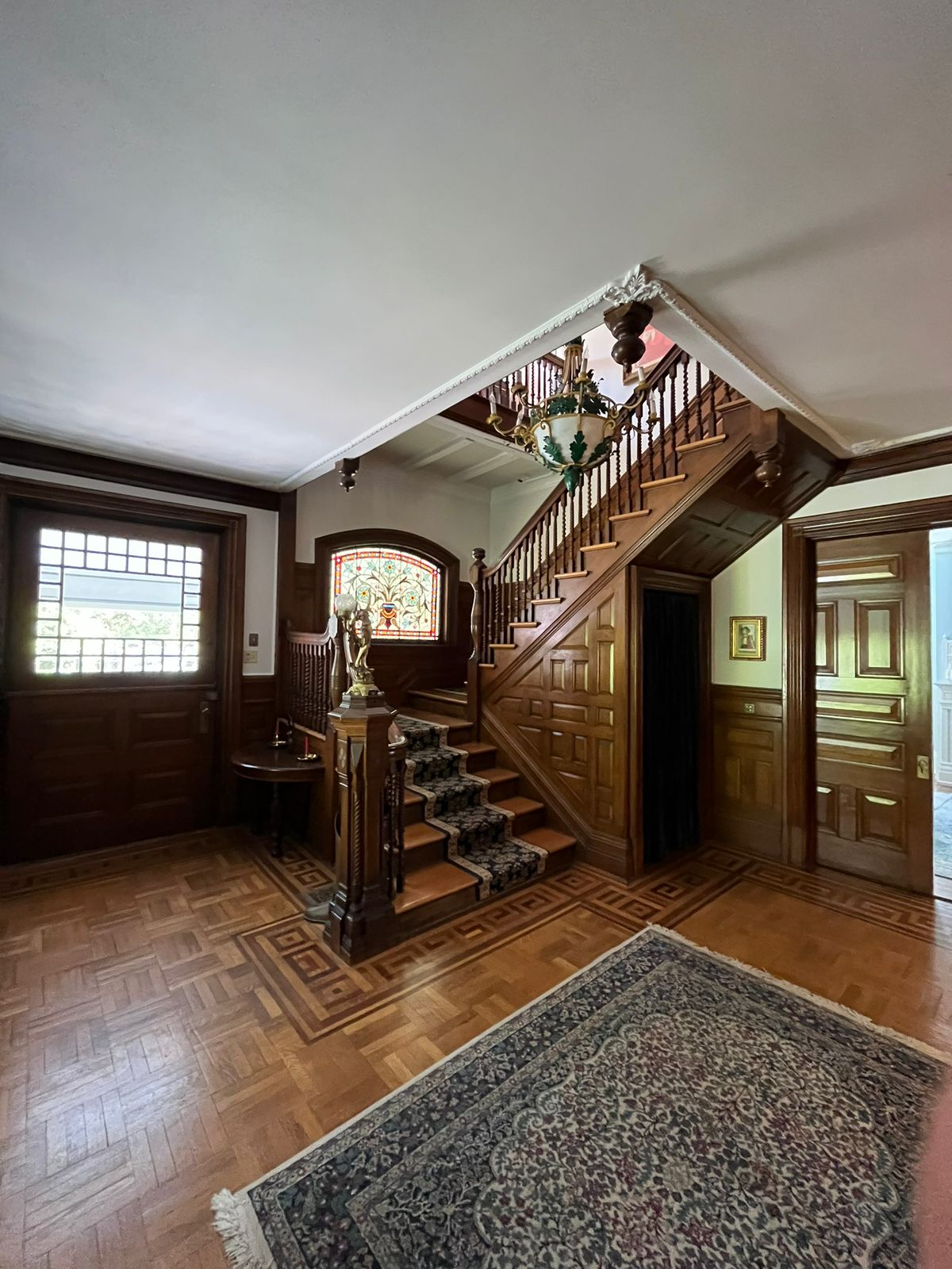 The front hall staircase