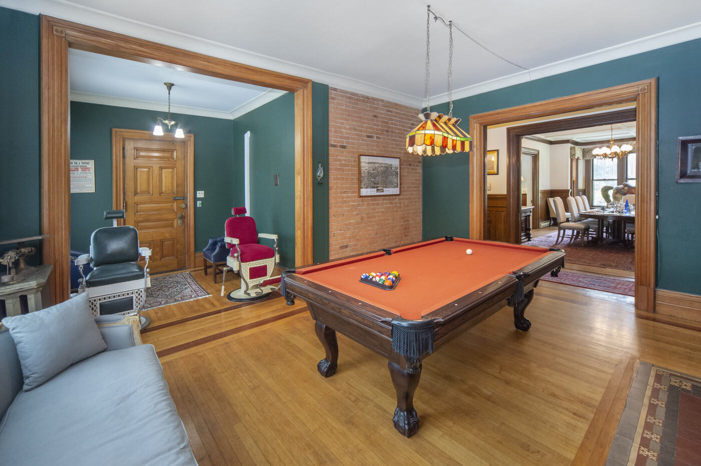 The billiards room at the Union Avenue Thoroughbred Club