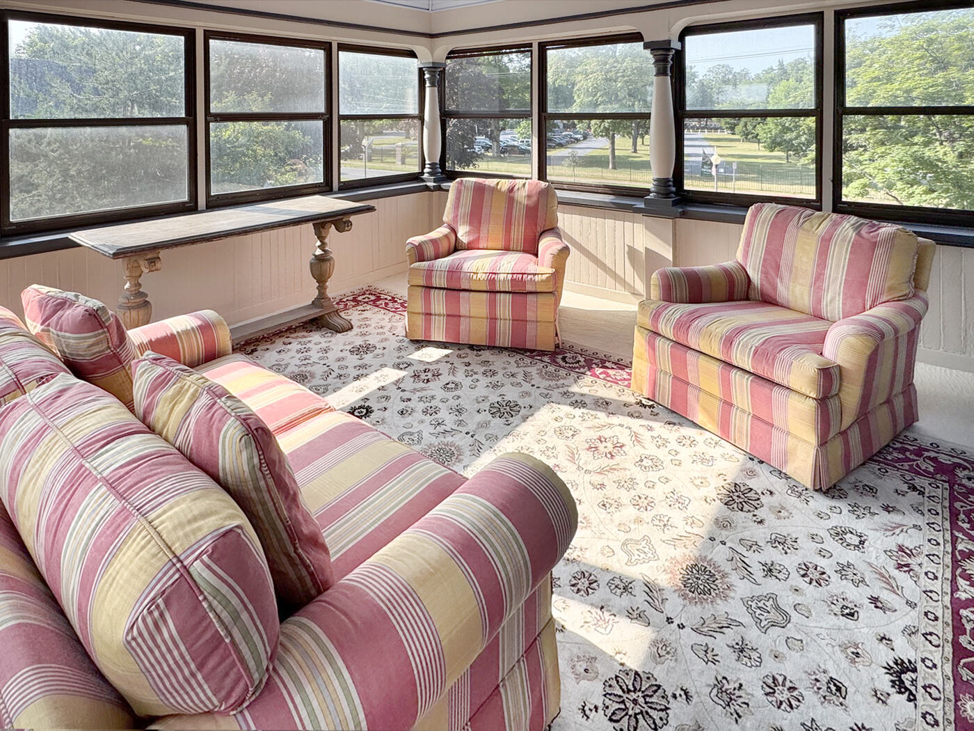 Suite Two, the enclosed sun porch at the Union Avenue Thoroughbred Club
