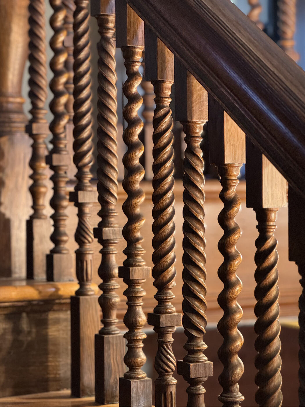 Turned and twisted balusters at the Union Avenue Thoroughbred Club